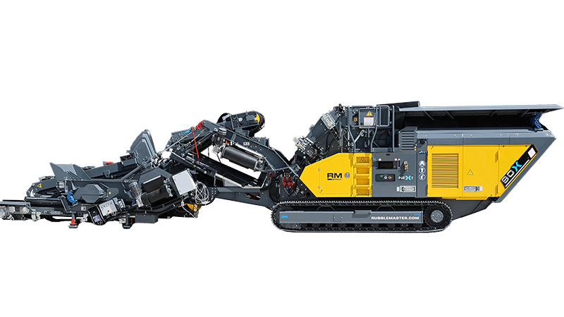 Prallbrecher - RM 90X MS betriebsbereit am Boden positioniert  Prallbrecher - RM 90X MS betriebsbereit am Boden positioniert